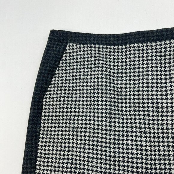 J.Crew Womens Houndstooth Pencil Skirt Wool Blend Gray/Black Size 8 Zip - Picture 3 of 9